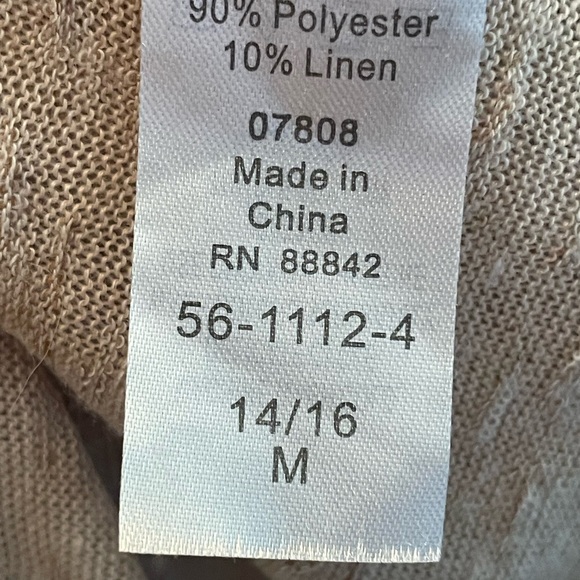 Woman Within open front cardigan, beige, size 14/16 medium - Picture 5 of 6